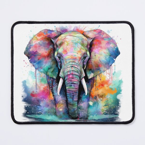 Item preview, elephant, watercolor abstraction, Holi festival designed and sold by BaluxArt.
