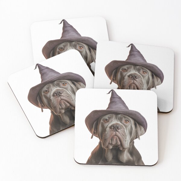 Item preview, Neapolitan Mastiff dog Wearing Halloween Witch Hat designed and sold by LazyOwlStore.