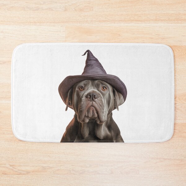Item preview, Neapolitan Mastiff dog Wearing Halloween Witch Hat designed and sold by LazyOwlStore.