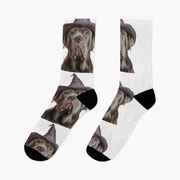 Item preview, Neapolitan Mastiff dog Wearing Halloween Witch Hat designed and sold by LazyOwlStore.