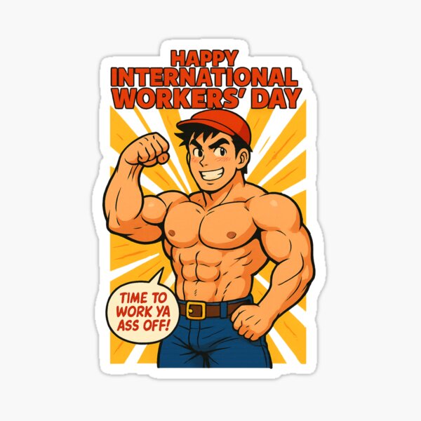 Item preview, Gay Labor Day Muscle Guy designed and sold by placesonearth.