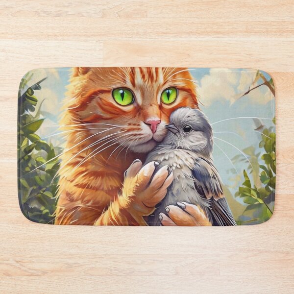 Item preview, Cat Holding a Pigeon designed and sold by M-Y-A-R-T-.