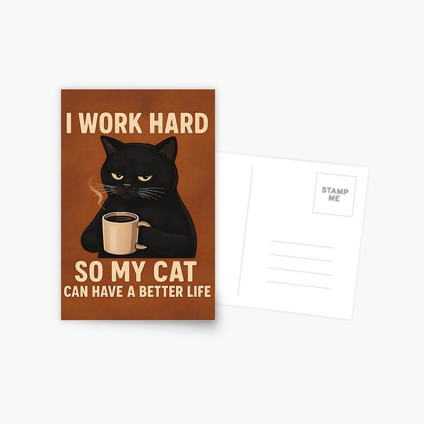 Item preview, Funny Black Cat Coffee Quote Poster designed and sold by Amr Siam.