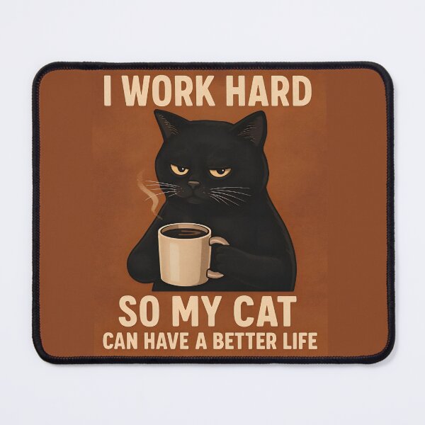 Item preview, Funny Black Cat Coffee Quote Poster designed and sold by Amr Siam.