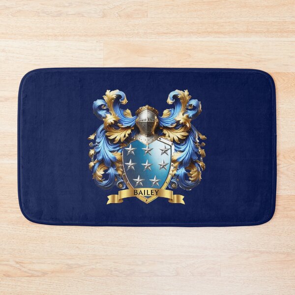 Item preview, Bailey Family Crest – Historic Coat of Arms, Heraldic Blue & Gold Design designed and sold by Highlandkings.