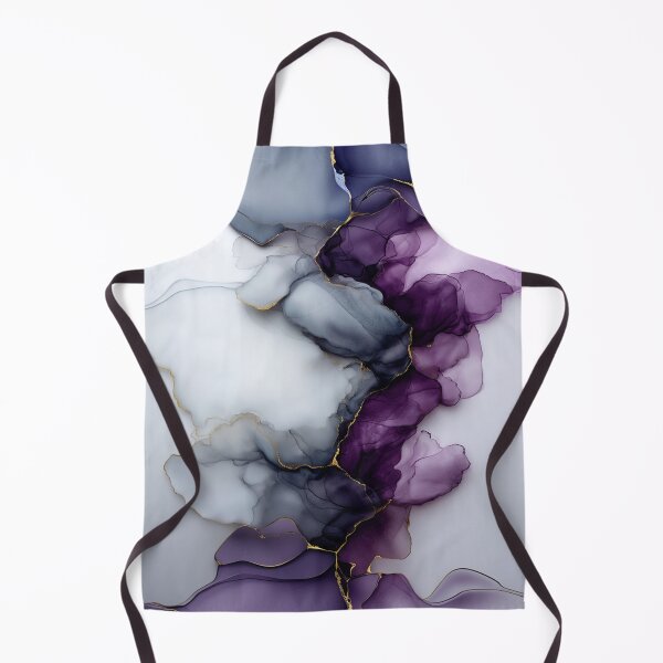 Item preview, Purple alcohol ink artwork with gold and grey accents. designed and sold by VanGalt.