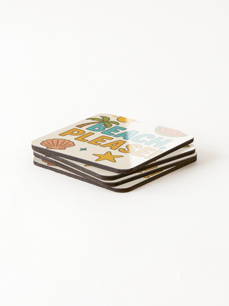 Thumbnail 4 of 5, Coasters (Set of 4), Beach please. designed and sold by Nat-Rio.