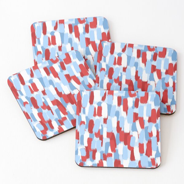 Item preview, Abstract Shades of Light Blue and Red, Paint Brush Effect  designed and sold by OneThreeSix.