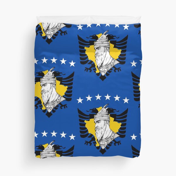 Vista previa del artículo con la obra «Bandera de Kosovo y Albania», diseñado y vendido por FarieArt.