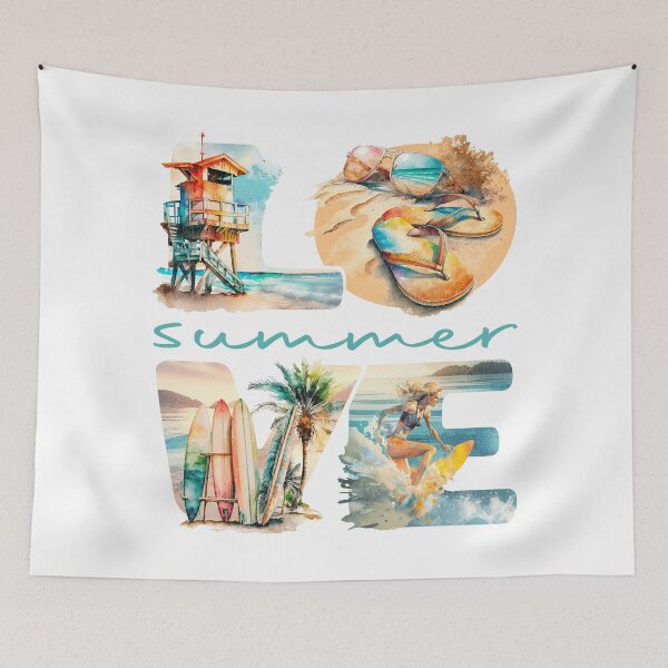 Item preview, LOVE Summer - Beach Vibes Watercolor Graphic designed and sold by KZbubble.
