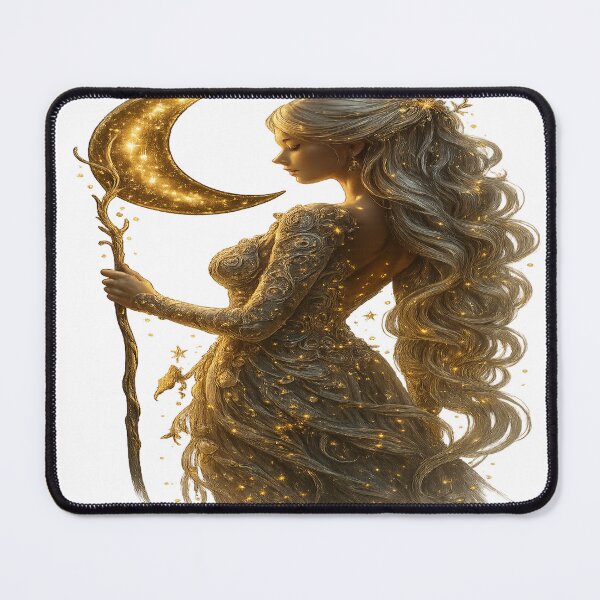 Item preview, Ethereal Moonlight Goddess – Celestial Spirit in Gold designed and sold by SoulPrints by Beata.