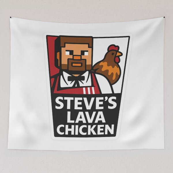 Item preview, Steve’s Lava Chicken – Funny Pixel Art designed and sold by MAF_Merch.