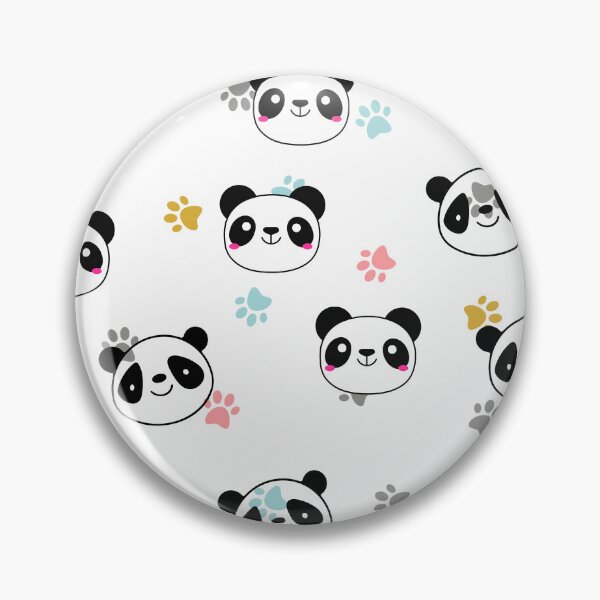Item preview, Cute Kawaii Panda Pattern – Pastel Paw Prints – Adorable Bear Faces designed and sold by KantaponEarth.