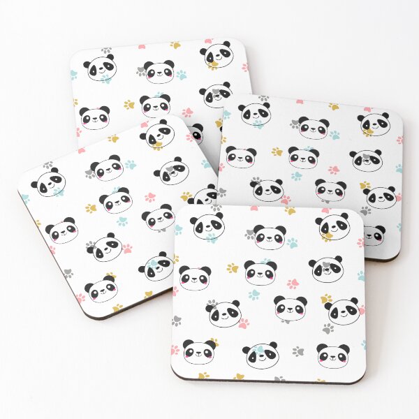 Item preview, Cute Kawaii Panda Pattern – Pastel Paw Prints – Adorable Bear Faces designed and sold by KantaponEarth.