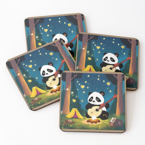 Item preview,  A small panda sitting on top of the planet earth on a sunny day, playing a guitar. designed and sold by Shahid1234.