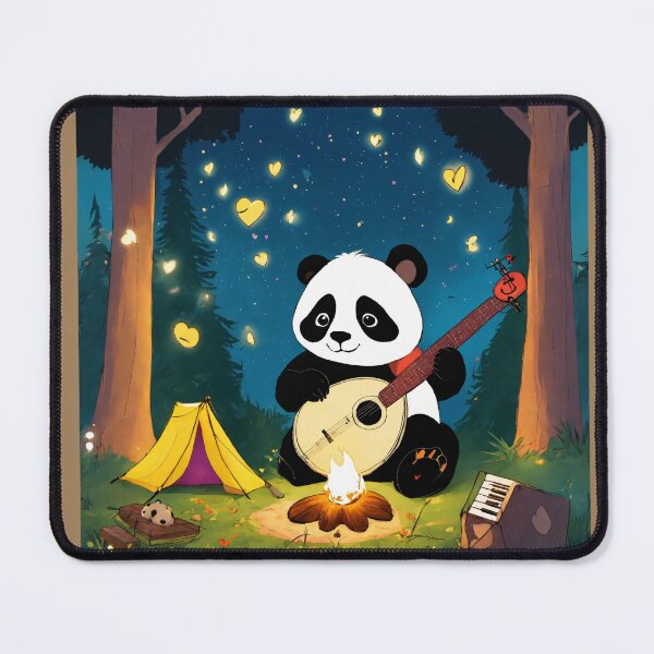 Item preview, A small panda sitting on top of the planet earth on a sunny day, playing a guitar. designed and sold by Shahid1234.