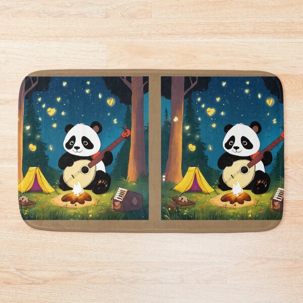 Item preview,  A small panda sitting on top of the planet earth on a sunny day, playing a guitar. designed and sold by Shahid1234.