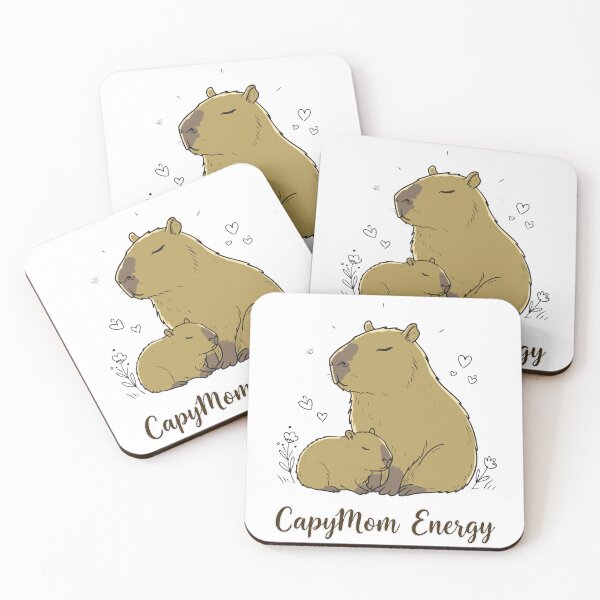 Item preview, CapyMom Energy – Cute Capybara Mom & Baby Illustration designed and sold by imaginariun.