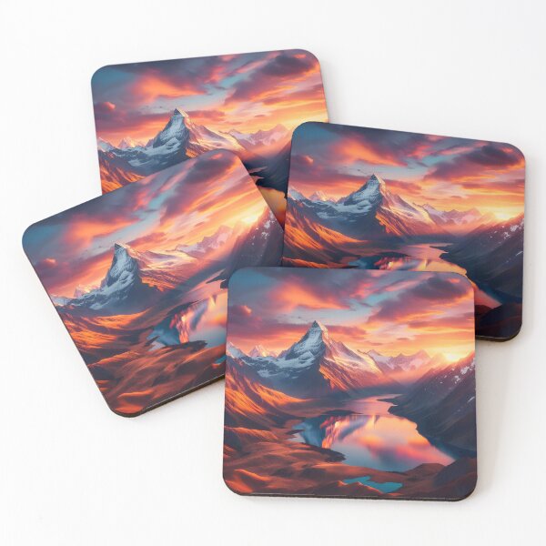 Item preview, Majestic Sunset Over Serene Mountain Reflections designed and sold by FusionGaze.