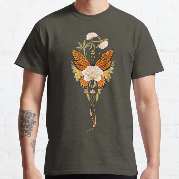 Tattoo Butterfly Peonies Classic T-Shirt
