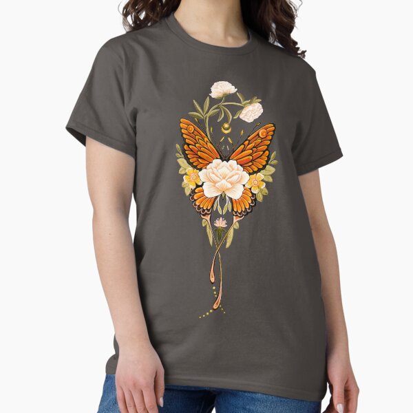 Tattoo Butterfly Peonies Classic T-Shirt