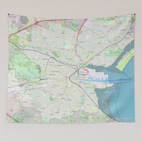 Item preview, Dublin City Map – Modern Travel Art Print designed and sold by SteadyRolling.