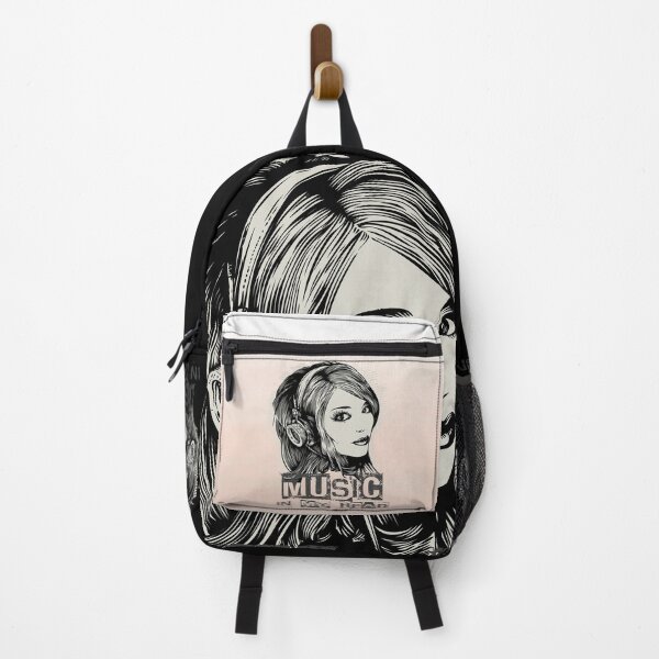 Item preview, ❤ Grunge Girl with Headphones Music Art – Rock, Punk, Hip Hop Vibes for Music Lovers designed and sold by StickerAndLove.