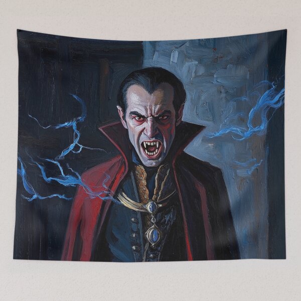 Item preview, Evil Vampire Dracula Haunted House Creepy Portrait all art Halloween designed and sold by Vintage Designs +.