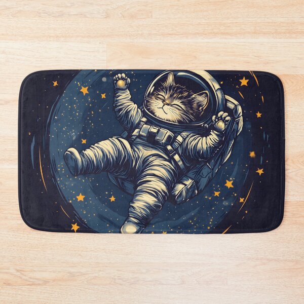 Item preview, Space Cat Astronaut - Cosmic Kitten Floating Among Stars Illustration designed and sold by Kollibri.