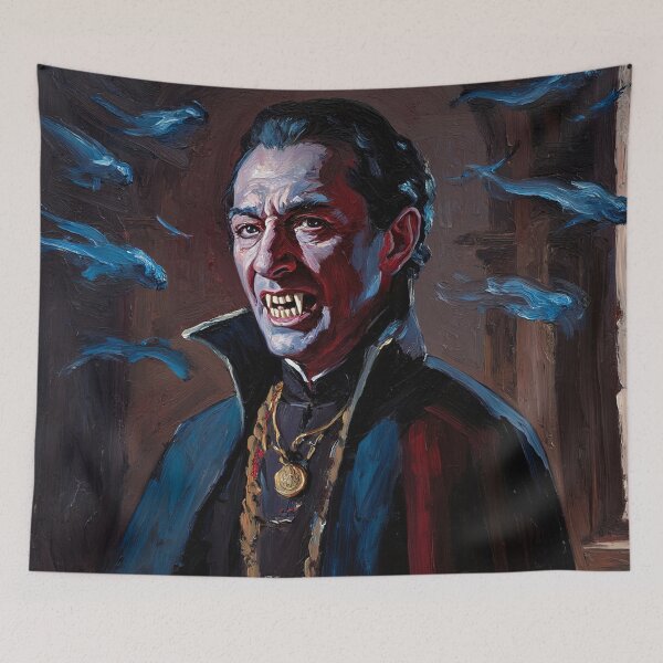 Item preview,  Evil Vampire Dracula Haunted House Creepy Portrait all art Halloween designed and sold by Vintage Designs +.