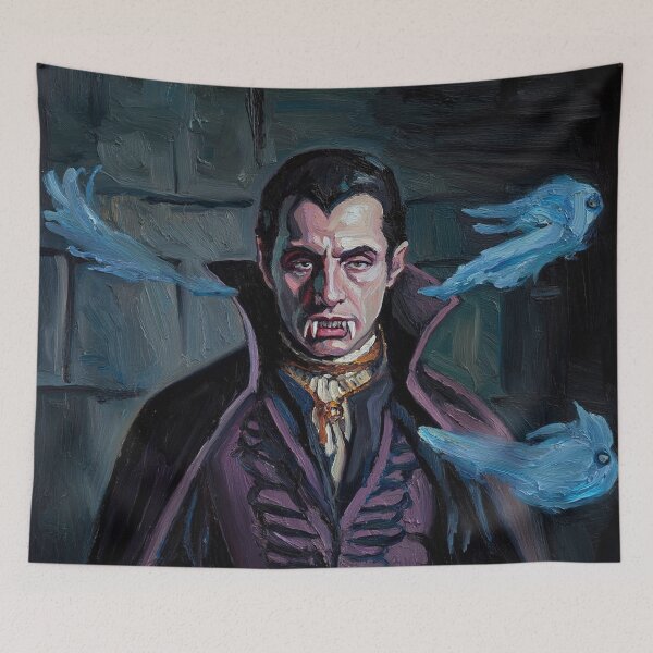 Item preview, Evil Vampire Dracula Haunted House Creepy Portrait all art Halloween designed and sold by Vintage Designs +.