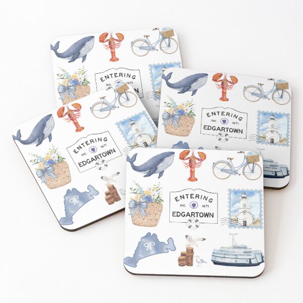 Item preview, Marthas Vineyard Island Watercolor Icons designed and sold by emrdesigns.