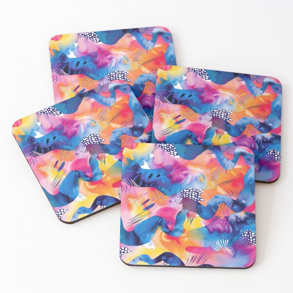 Item preview, Bright Multicolor Watercolor Art – Abstract Brush Strokes and Dots designed and sold by miamakescolors.