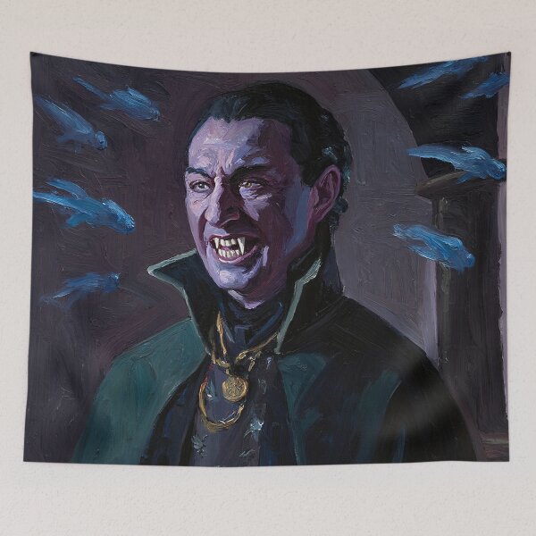 Item preview, Evil Vampire Dracula Haunted House Creepy Portrait all art Halloween designed and sold by Vintage Designs +.