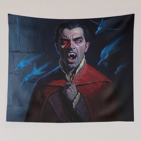 Item preview, Evil Vampire Dracula Haunted House Creepy Portrait all art Halloween designed and sold by Vintage Designs +.