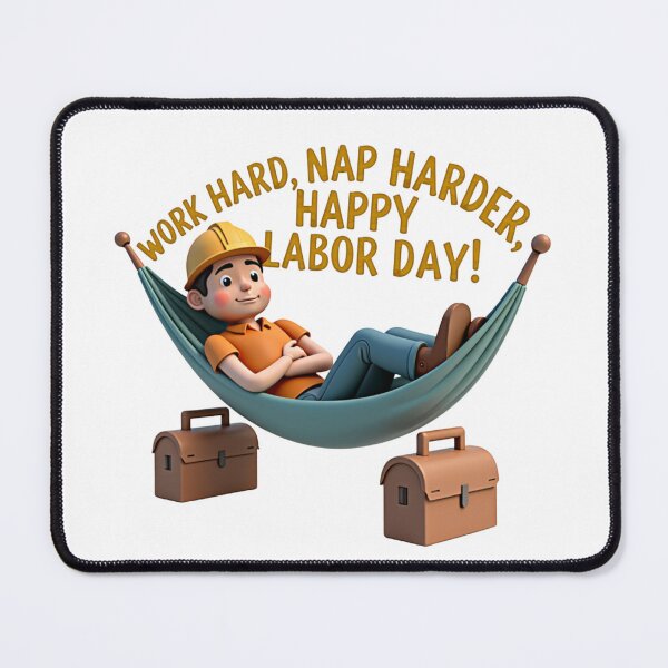 Item preview, Work Hard Nap Harder Funny Happy Labour Day – Lazy Worker Gift Idea designed and sold by Katedesignz.