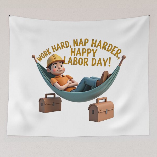 Item preview, Work Hard Nap Harder Funny Happy Labour Day – Lazy Worker Gift Idea designed and sold by Katedesignz.