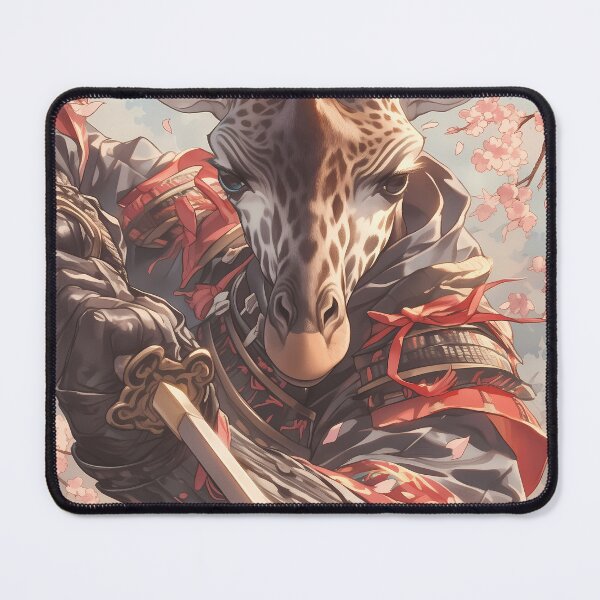 Item preview, Samurai Giraffe Wielding Katana Blooming Cherry Blossoms Battle Stance designed and sold by kludtmiessek.
