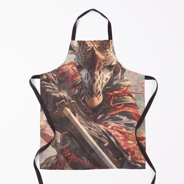 Item preview, Samurai Giraffe Wielding Katana Blooming Cherry Blossoms Battle Stance designed and sold by kludtmiessek.