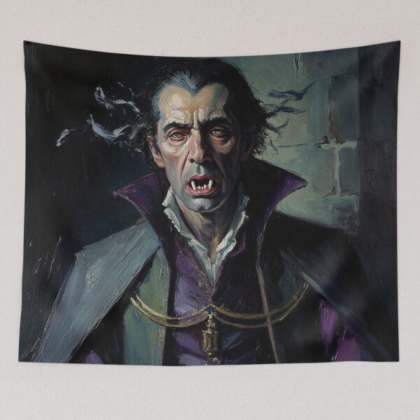 Item preview,  Evil Vampire Dracula Haunted House Creepy Portrait all art Halloween designed and sold by Vintage Designs +.