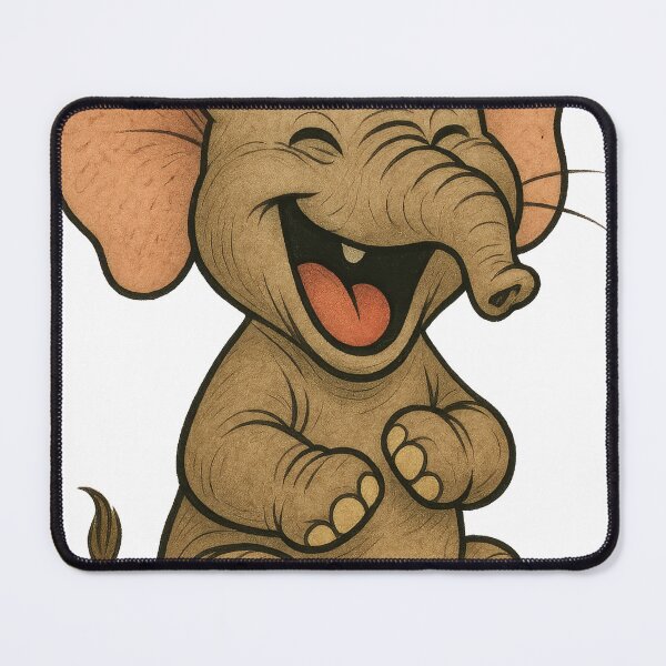 Item preview, Adorable Cartoon Elephant Laughing Cheerfully in a Cute and Playful Pose designed and sold by Por_photos.
