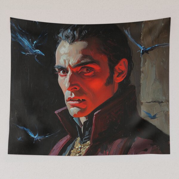 Item preview, Evil Vampire Dracula Haunted House Creepy Portrait all art Halloween designed and sold by Vintage Designs +.