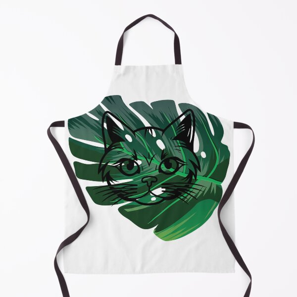 Item preview, Green Cat Monstera Leaf Art designed and sold by KantaponEarth.