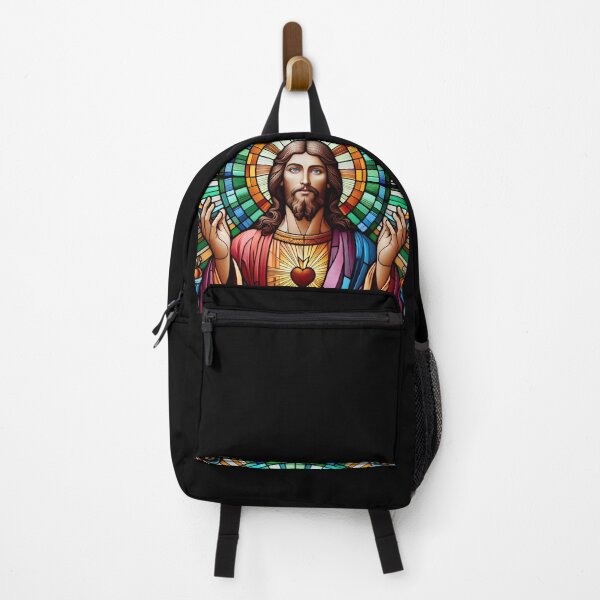 Item preview, Sacred Heart of Jesus Stained Glass - Vibrant Religious Iconography designed and sold by Psycho-Crazy.