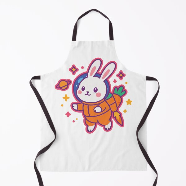 Item preview, Kawaii Bunny Astronaut with Carrot Jetpack – Cute Space Art designed and sold by SweetBitsArt.