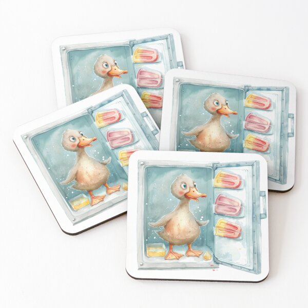 Item preview, Funny Duck Chilling in a Freezer – Summer Heat Relief Cartoon designed and sold by VikArt7.