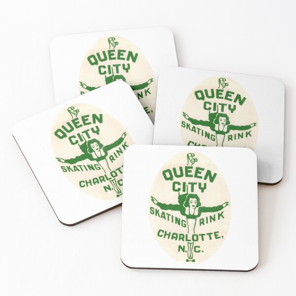 Item preview, Queen City Skating Rink Charlotte North Carolina Roller Skating Rink Sticker Decal Label Design 2 designed and sold by tislord.