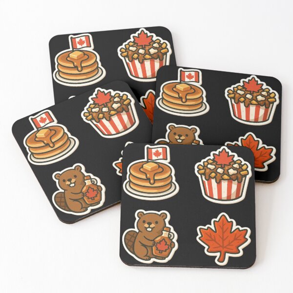 Item preview, Canadian Inspired Stickers: Pancakes, Beaver, Maple Leaf designed and sold by andrex66.