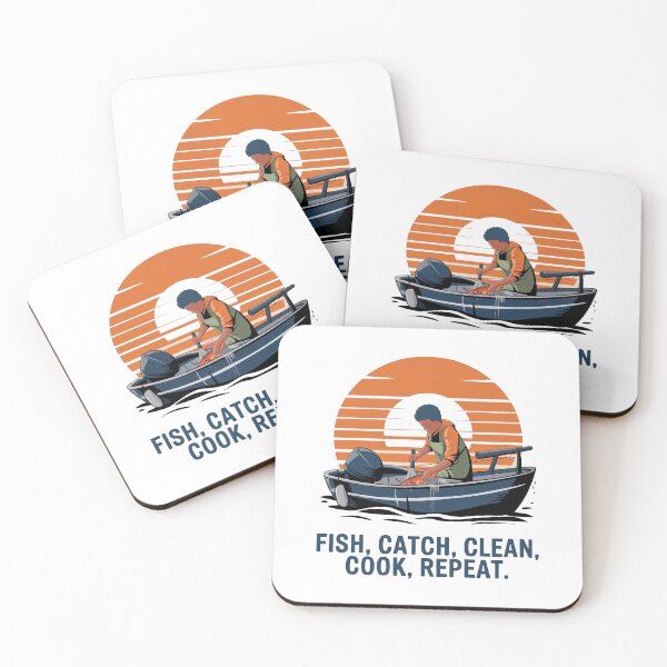 Item preview, Fish, Catch, Clean, Cook, Repeat designed and sold by Gentle40Winks.