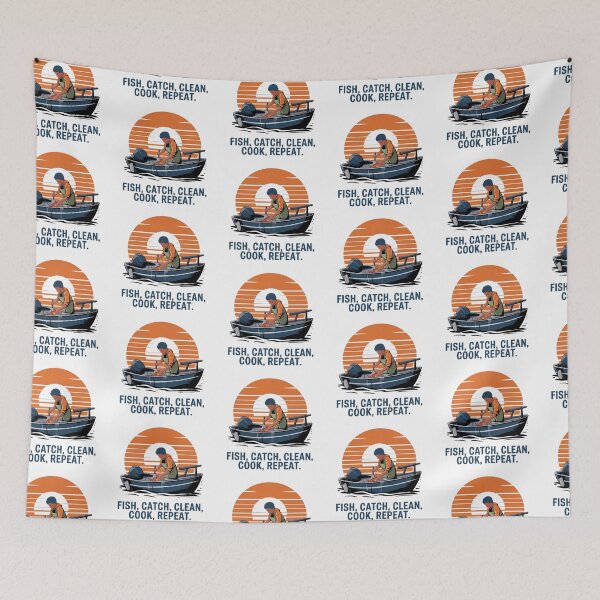 Item preview, Fish, Catch, Clean, Cook, Repeat designed and sold by Gentle40Winks.